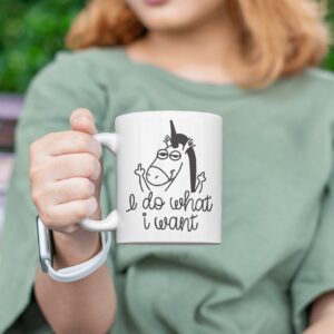 I Do What I Want White Mug